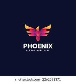 Vector Logo Illustration Phoenix Gradient Colorful Style