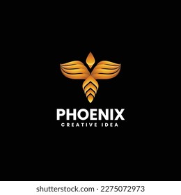 Ilustración con el logotipo del vector Estilo de color gradiente Phoenix