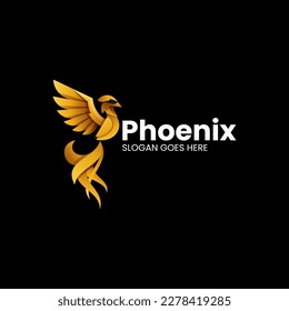 Vector Logo Illustration Phoenix Gradient Colorful Style.