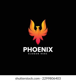 Vector Logo Illustration Phoenix Gradient Colorful Style