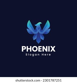 Vector Logo Illustration Phoenix Gradient Colorful Style