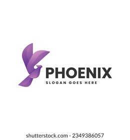 Vector Logo Illustration Phoenix Gradient Colorful Style