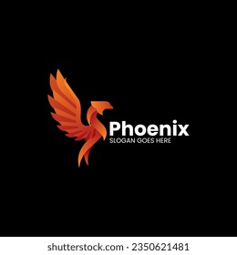 Ilustración con el logotipo del vector Estilo de color gradiente Phoenix