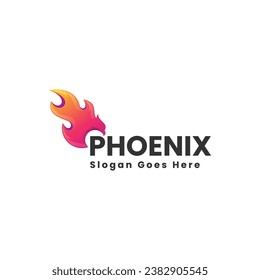 Vector Logo Illustration Phoenix Gradient Colorful Style