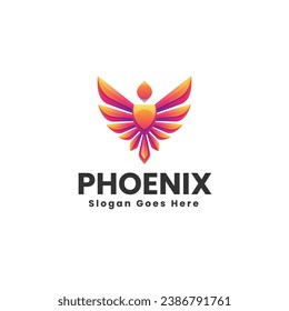 Vector Logo Illustration Phoenix Gradient Colorful Style