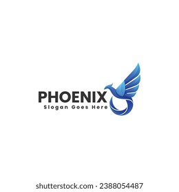 Vector Logo Illustration Phoenix Gradient Colorful Style
