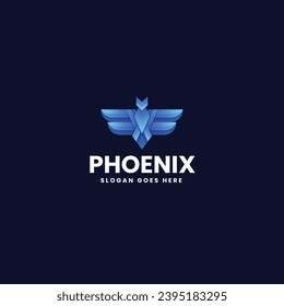Vector Logo Illustration Phoenix Gradient Colorful Style