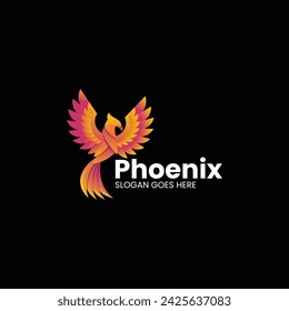 Vektor-Logo-Illustration Phoenix-Farbverlauf farbiger Stil