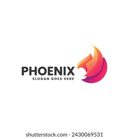 Ilustración de logotipo vectorial Estilo colorido degradado de Phoenix