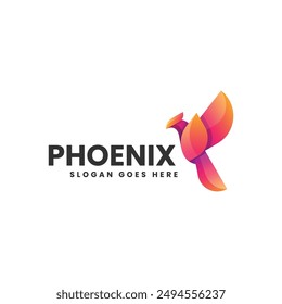 Vector Logo Illustration Phoenix Gradient Colorful Style