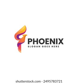 Vector Logo Illustration Phoenix Gradient Colorful Style