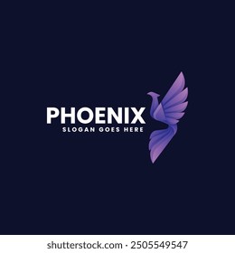 Vector Logo Illustration Phoenix Gradient Colorful Style