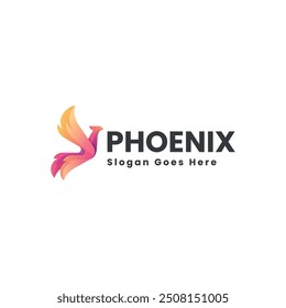 Vector Logo Illustration Phoenix Gradient Colorful Style