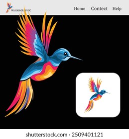 Vector Logo Illustration Phoenix Gradient Colorful Style