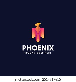 Vector Logo Illustration Phoenix Gradient Colorful Style