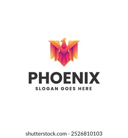 Vector Logo Illustration Phoenix Gradient Colorful Style