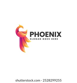 Vector Logo Illustration Phoenix Gradient Colorful Style