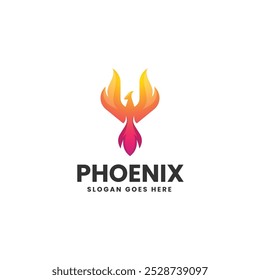Vector Logo Illustration Phoenix Gradient Colorful Style