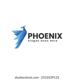 Vector Logo Illustration Phoenix Gradient Colorful Style