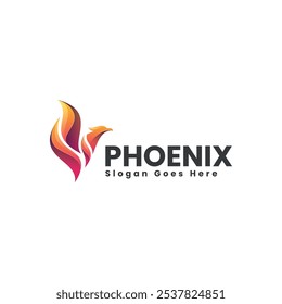 Vector Logo Illustration Phoenix Gradient Colorful Style
