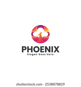 Vector Logo Illustration Phoenix Gradient Colorful Style