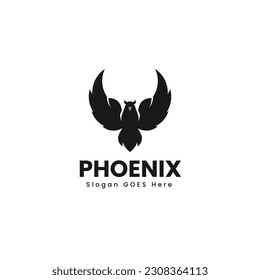 Ilustración del logotipo vector Estilo de la silueta de Phoenix