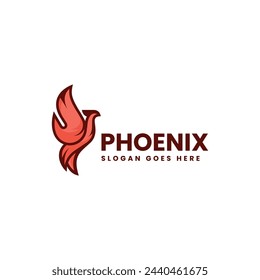 Vector Logo Illustration Phoenix Simple Mascot Style