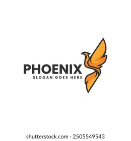 Vector Logo Illustration Phoenix Simple Mascot Style