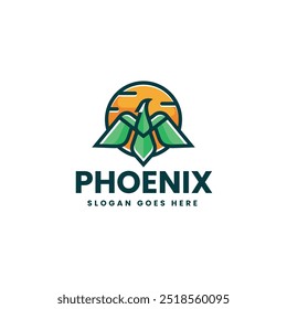 Vector Logo Illustration Phoenix Simple Mascot Style