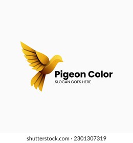 Vector Logo Illustration Pigeon Gradient Colorful Style