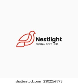 Vector Logo Illustration Pigeon Line Art Style