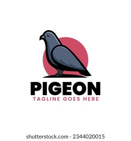 Logotipo vectorial Ilustración Pigeon Estilo de mascota simple.
