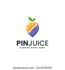 Vector Logo Illustration Pin Juice Gradient Colorful Style