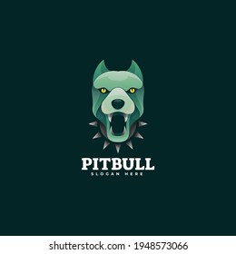 Vektorlogo Illustration Pit Bull Gradient Farbstil.