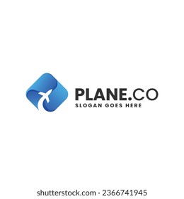 Estilo de color gradiente de degradado de plano de ilustración con logotipo vector