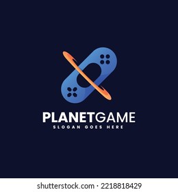 Vector Logo Illustration Planet Game Gradient Colorful Style