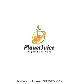 Logo Vector Ilustración Estilo de color gradiente de jugo planetario