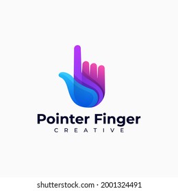 Vector Logo Illustration Pointer Finger Gradient Colorful Style 