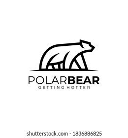 Vektorlogo Illustration Polar Bear Line Art Style.