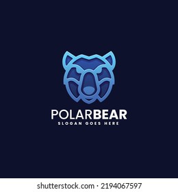 Vector Logo Illustration Polar Bear Gradient Colorful Style