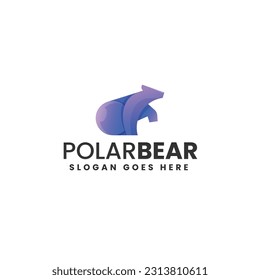 Vector Logo Illustration Polar Bear Gradient Colorful Style
