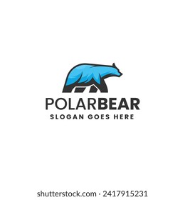 Logo del vector Ilustración Estilo de la caricatura del oso polar