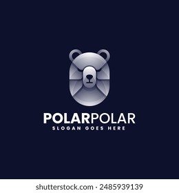 Vektorgrafik-Logo-Illustration Eisbär-Farbverlauf Bunte Stil