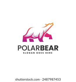Vector Logo Illustration Polar Bear Gradient Colorful Style