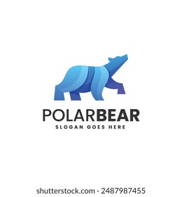 Vektorgrafik-Logo-Illustration Eisbär-Farbverlauf Bunte Stil