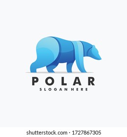 Vector Logo Illustration Polar Gradient Colorful Style