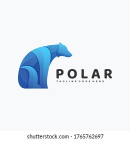 Vector Logo Illustration Polar Gradient Colorful Style.