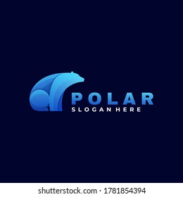 Vector Logo Illustration Polar Gradient Colorful Style.
