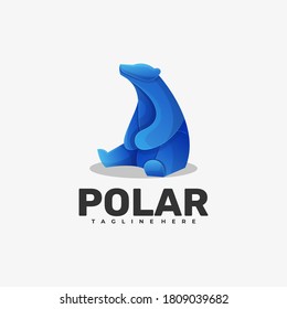 Vector Logo Illustration Polar Gradient Colorful Style.