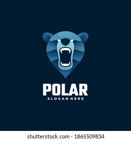 Vector Logo Illustration Polar Gradient Colorful Style.